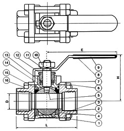 三片式手柄球閥Q11F主要圖紙 三片式手柄球閥Q11F主要圖紙