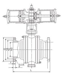 Q647F-40C,Q647F-64C氣動固定球閥結(jié)構(gòu)圖紙 Q647F-40C,Q647F-64C氣動固定球閥結(jié)構(gòu)圖紙